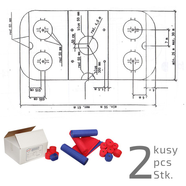 POTMA ICEHOCKEY LINE KIT blue/red - 2 pcs.